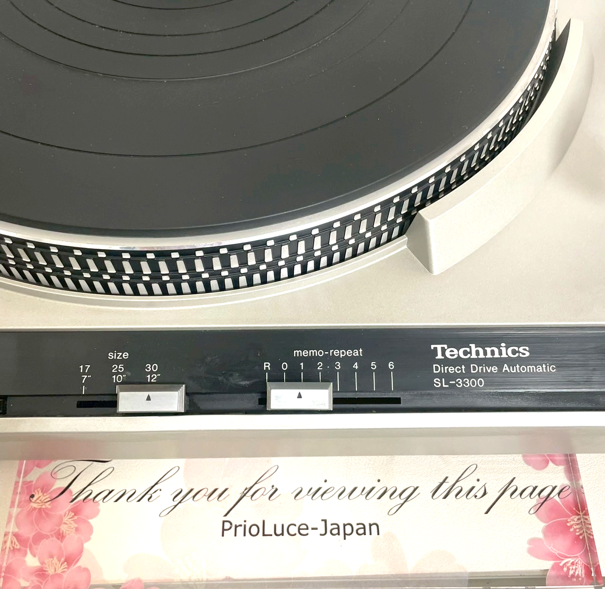 Technics Turntable SL 3300 Direct Drive Auto 1200 Record Player