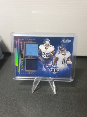2021 Absolute Team Tandem Derrick Henry/AJ Brown Dual PLAYER USED/WORN Mem #/75