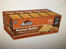 AUSTIN PEANUT BUTTER SNACK CRACKERS 20 PK. (SIX  IN EACH OF THE 20) TOASTED