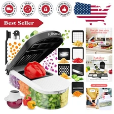 Compact Manual Vegetable Chopper and Slicer with Storage Container for Easy Prep