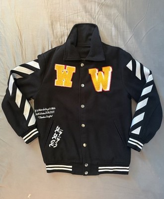 Off-White Virgil Abloh FW16/17 Casual Wool Varsity Jacket Size Small