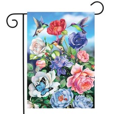 Briarwood Lane Hummingbird and Roses Spring Garden Flag