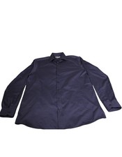 Charles Tyrwhitt Button Down Shirt Men 17-37 Classic Fit Navy Blue Long Sleeve