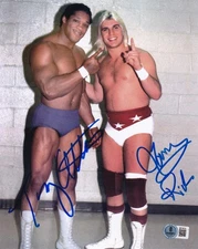 Tommy Rich & Tony Atlas Signed 8x10 Photo BAS COA WWE WCW NWA ECW AWA CWA Auto'd