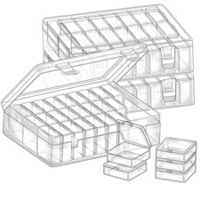 Bead Organizers Box 90Pcs Plastic Mini Clear Storage Cases with 3pcs Hinged Lid