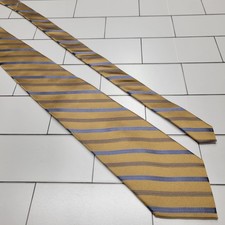 Roberto Villini Collezione Gold Striped Repp Silk Tie Men's Size 60" x 4"