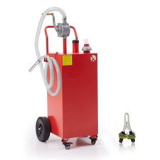 45 Gallon Fuel Tank With Pump, Heavy Duty Portable Gasoline Tank With Roller