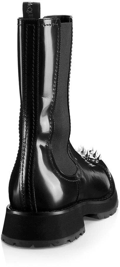 Alexander McQueen Studded Toe Chelsea Boots Black Leather Men’s Size 10 Designer - Image 4 of 4