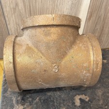 Brass Pipe Fitting, 3" Tee, 3" x 3" x 3" Female Pipe NPT/IPS