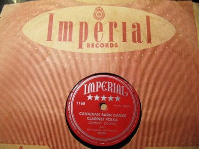 JOHNNY DOWNS his Squares and Rounds CLARINET POLKA Canadian Barn Dance IMPERIAL 