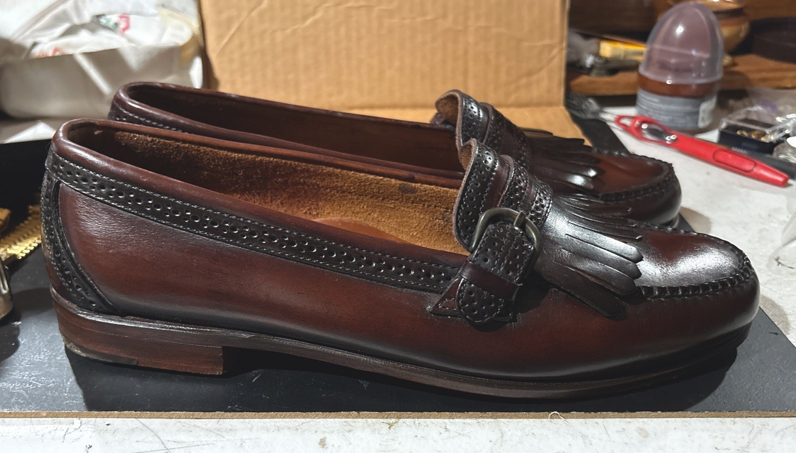 Rare Vintage Cole Haan City Mens Loafers Buckle Loafer Monk Strap Shoes 10 1/2 D image 2