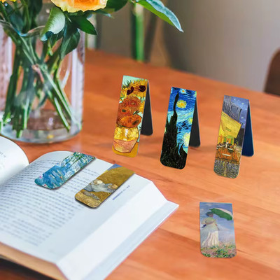 Set of 6 - Magnet Bookmarks Famous Paintings Reading Readers Gift For Book Lover