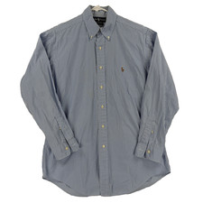 Ralph Lauren Shirt Mens 15 32/33 Blue Stripe Yarmouth Button Down Cotton Oxford