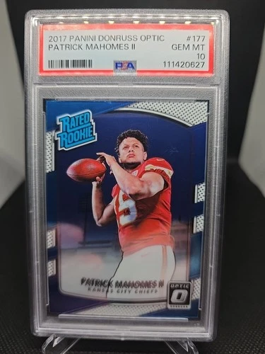 2017 PANINI DONRUSS OPTIC #177 PATRICK MAHOMES II ROOKIE RC PSA 10