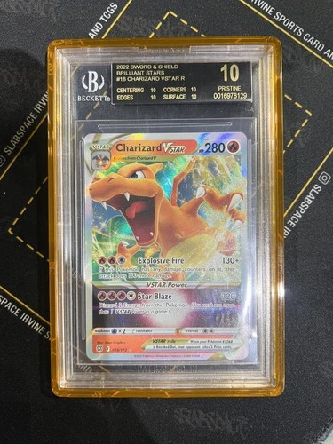 2022 Pokemon Sword Shield Charizard Vstar #18 Brilliant Stars BGS 10 Black Label