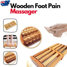 Wooden Foot Pain Massager 5 Roller Reflexology Stress Relief
