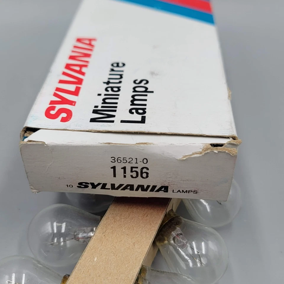 Lote de 9 Lámparas Transparentes Miniatura Sylvania 1156 De Colección Nuevo Antiguo Stock Nuevo de Lote Antiguo Caja Org Foto 3 de 4