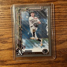 2025 Topps Holiday Jacob Wilson RC Gray Glitter H4 Oakland A's