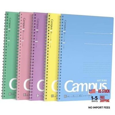 Spiral Lined Notebook, 5 Pack 10'' x 7'' Pastel Journal B5 7mm Dot Ruled