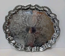 Oval Shelton Ware Inc., Silver-plated Platter/server, VTG, scalloped Edges ,LRG