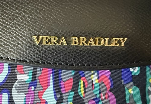 Vera Bradley Black Watercolor Brush Stroke Envelope Wristlet Wallet Clutch - Picture 8 of 8
