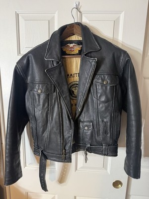 Vintage Harley Davidson Metal Masterpiece Leather Riding Jacket Small