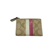 Coach coin case allover pattern pink lining women's jewelry storage