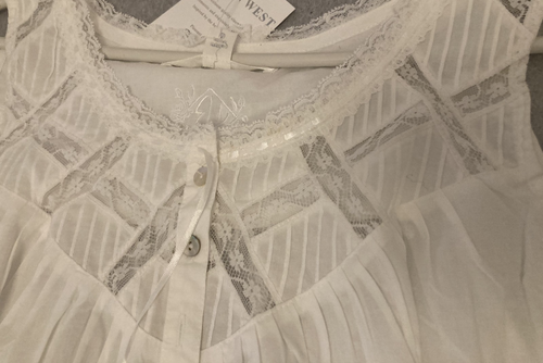 NWT Eileen West Nightgown White M Cotton Lace Moonlight Sonata Lawn Cottagecore - Picture 3 of 13