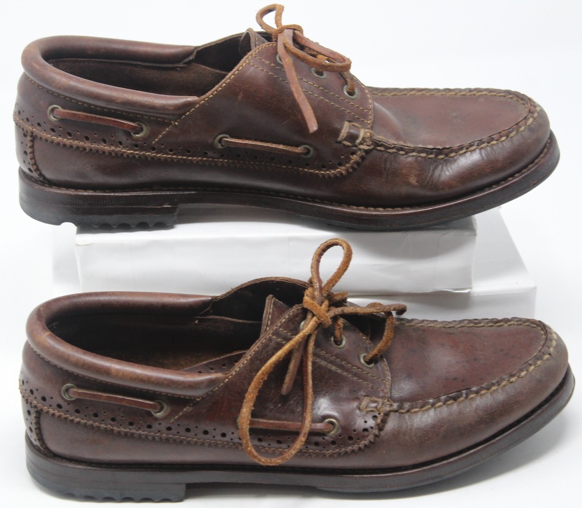 COLE HAAN COUNTRY デッキシューズ ビブラム レザー ブラウン Cole Haan Country Brown Leather Moc Toe Oxford Dockside Shoes Mens