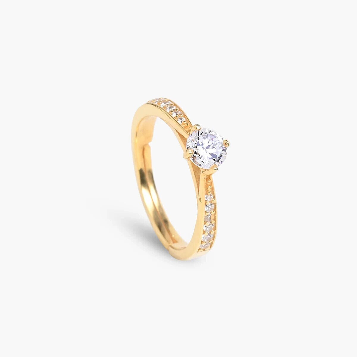Elegant 1.55 Ct Moissanite Engagement Ring in 14K Yellow Gold-image