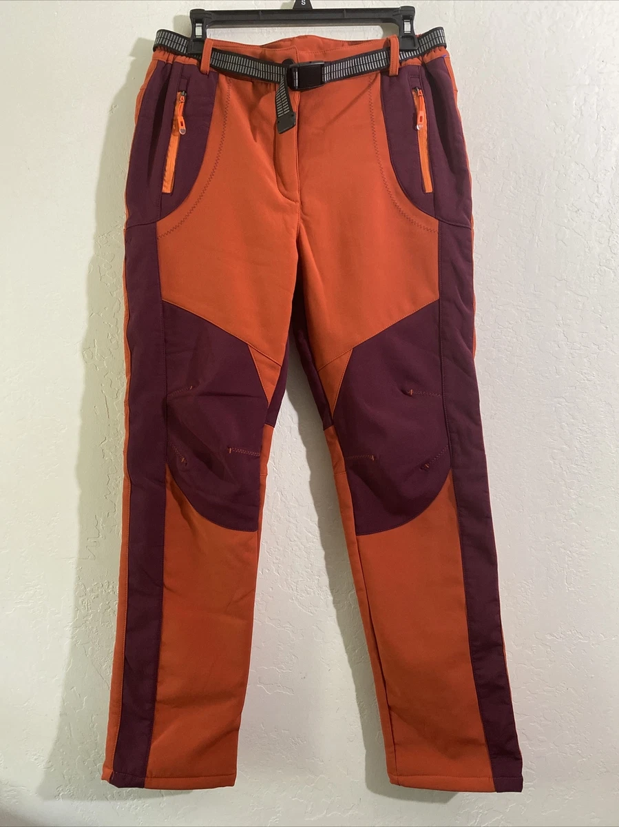 Wind Stopper Fleece Lined Belted Women's Pants. Size XL Outdoors Base Layer  Snow