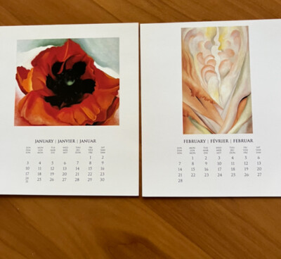 Georgia O'keeffe 1999 Desk Top calendar 5” X 5” in Plastic Case | eBay