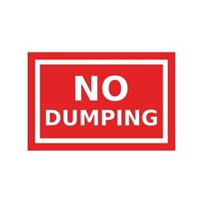 NO Dumping sign Symbol Vinyl decal sticker