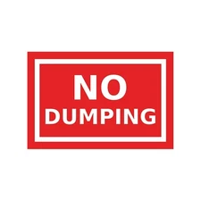NO Dumping sign Symbol Vinyl decal sticker