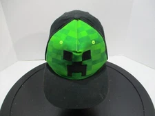 Minecraft Hat Creeper Youth Boys Green Snap Back Gaming Flat Bill Black
