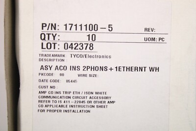 9x TYCO ELECTRONICS 0-1711100-5 Telefoneinsatz RJ45 insert Ethernet 1100-5 OVP