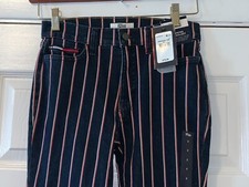 TOMMY HILFIGER WOMENS STRIPE PANTS SIZE 2 WAIST IS 28" INSEAM IS 29" NEW TAGS
