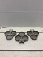 Set Of 3 Bon Chef Aluminum Clover Serving Dishes With Tri-Compartment Design