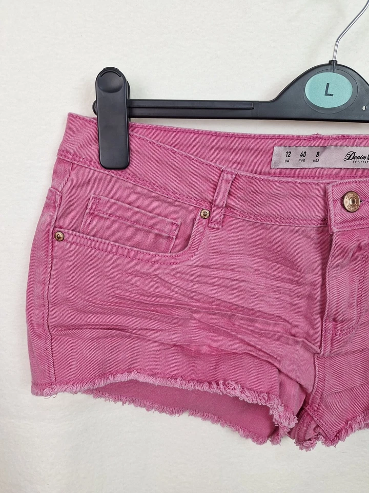 Denim Co Womens Fuschia Ripped Hem Shorts Uk 12 Brand New - Image 2 of 4