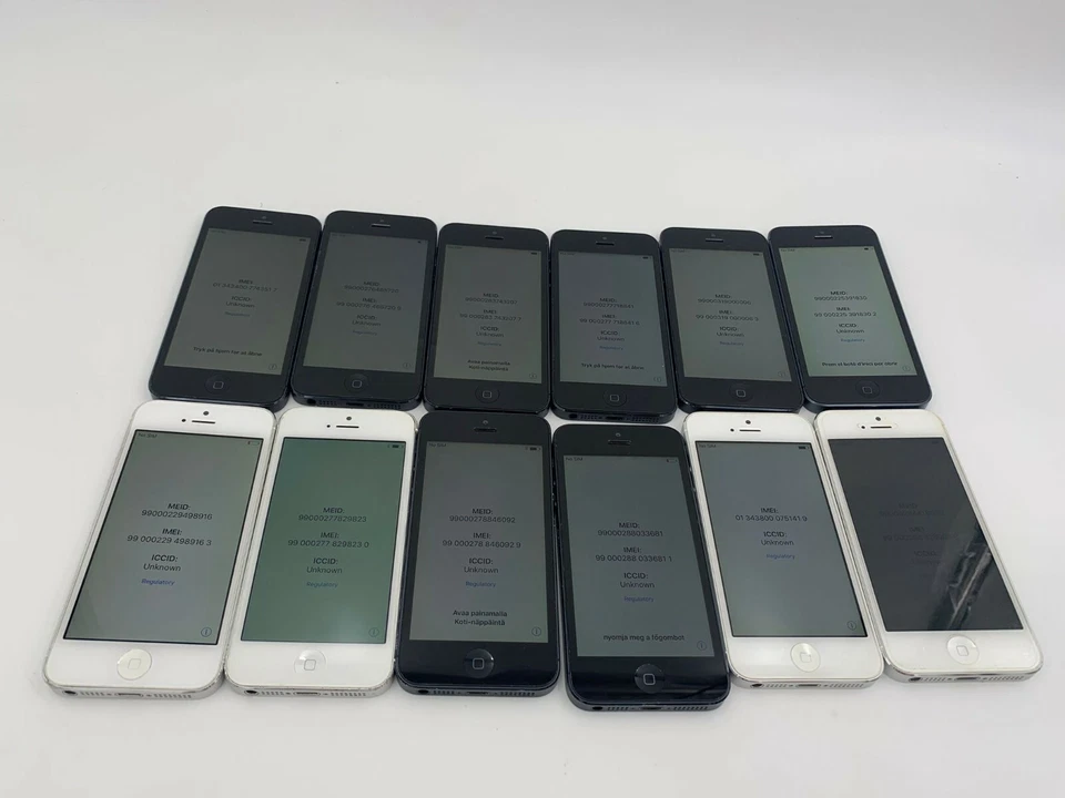 iPhone 5,1, A1428-A1429, 8 GB-16 GB de almacenamiento, blanco/gris espacial, 12 unidades, bloqueado Foto 3 de 4