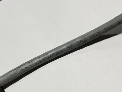 Quabbin 5508 24/4P Cat5E Datamax 5e Patch Cord Cable 350MHz Riser Gray /100ft