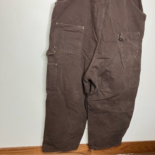 Carhartt chocolate brown double knee duck overalls size 2XL - Picture 9 of 10
