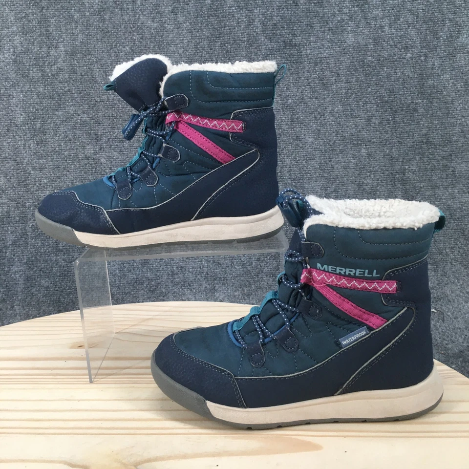 Merrell Botas de Nieve Impermeables Juveniles 2 M Crush 3.0 Azul Con Cordones Imitación Piel MK166125 Foto 2 de 4