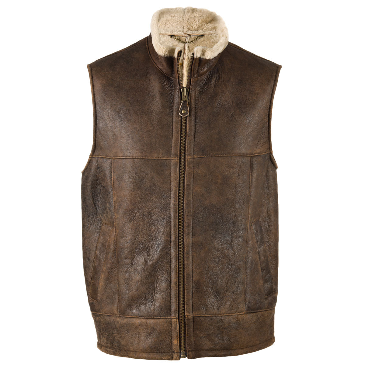Men's Leather & Sheepskin Gilet Jacket Harvey Gilet Bodywarmer eBay