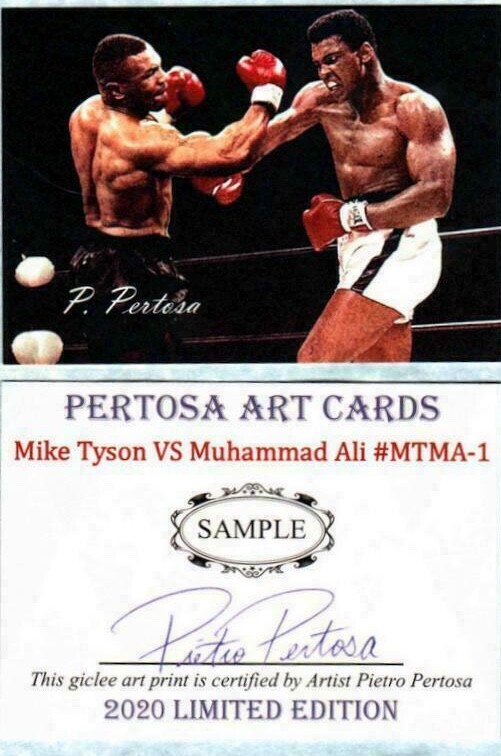 Mike Tyson vs Muhammad Ali Pietro Pertosa Artist ACEO Art Mike Tyson vs Muhammad Ali Pietro Pertosa Artist ACEO Art