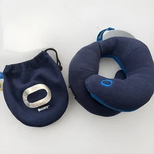 BCOZZY Neck Pillow for Travel Double Support to Head Neck Small Kids Dark Blue
