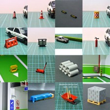 2pc 1/64 Diorama Model Car Garage Parking Lot Scene Display Prop Accessories Toy