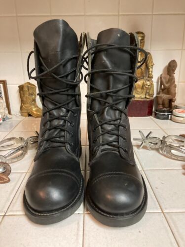 MILITARY DRILL BOOT 1985 USA STEEL TOE ENGINEER MOTORCYCLE ROAD BOSS 3.5 N - Picture 3 of 21