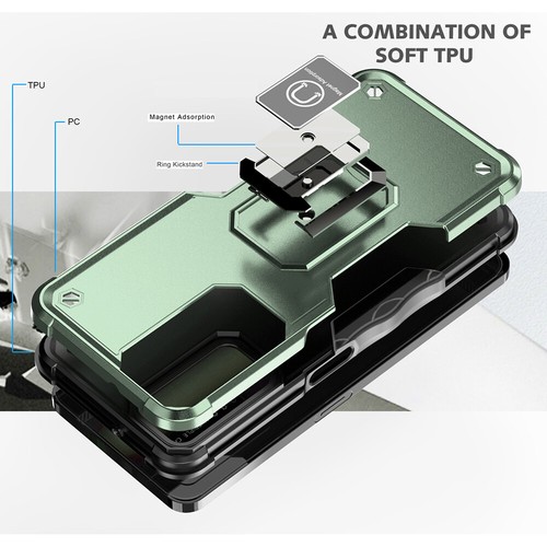 For T-Mobile Revvl V Plus Metal Ring Kickstand Case Dual Layer Shockproof Cover - Picture 30 of 44