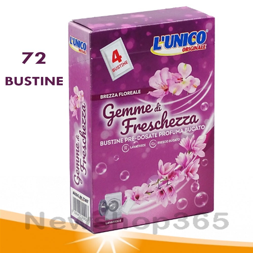 Offerta 72 Bustine Profumatore Bucato Gemme di Freschezza Lavatrice